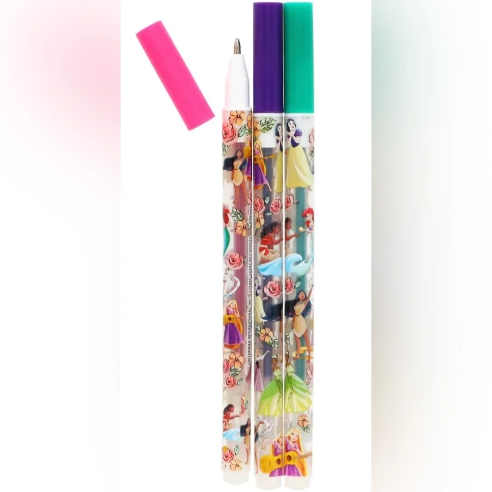 9 glitter gel pens- 3 LOL Surprise, 3 Disney Mickey Mouse, 3 Disney Princess new